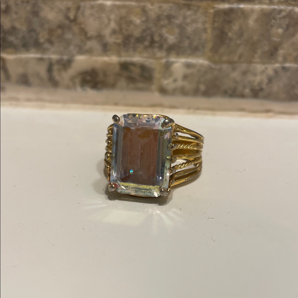 Kirk’s Folly Gold-Tone Ring With Large Clear-Cut Stone